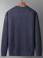Men'S Fleece-Lined Cardigan, Men'S Versatile Top, Men'S Knit Jacket, Business Men'S Wear, Autumn Winter, Autumn Clothing Winter Clothing - JD1011 Prosperity-5902 Navy Blue