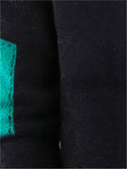 Yun Sui Nian OBM New Spring Men's Knitted Cardigan, Collarless Knit Sweater, Unique and Fashionable Style, Creates a Casual and Stylish Atmosphere, Men's Gift, Easter Gift - Black
