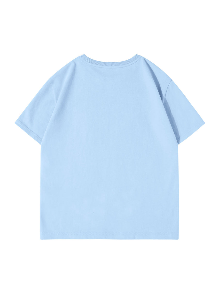 100% Men'S Summer Casual T-Shirt, Loose Fit - Glacier Blue