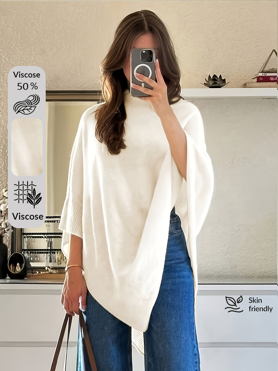 Women's Shawl, Versatile for All Seasons - Elegant and Graceful, Stylish Solid Color Cape Shawl, Wind-Resistant Fashionable Solid Color Multi-Functional Fabric Shawl, - White