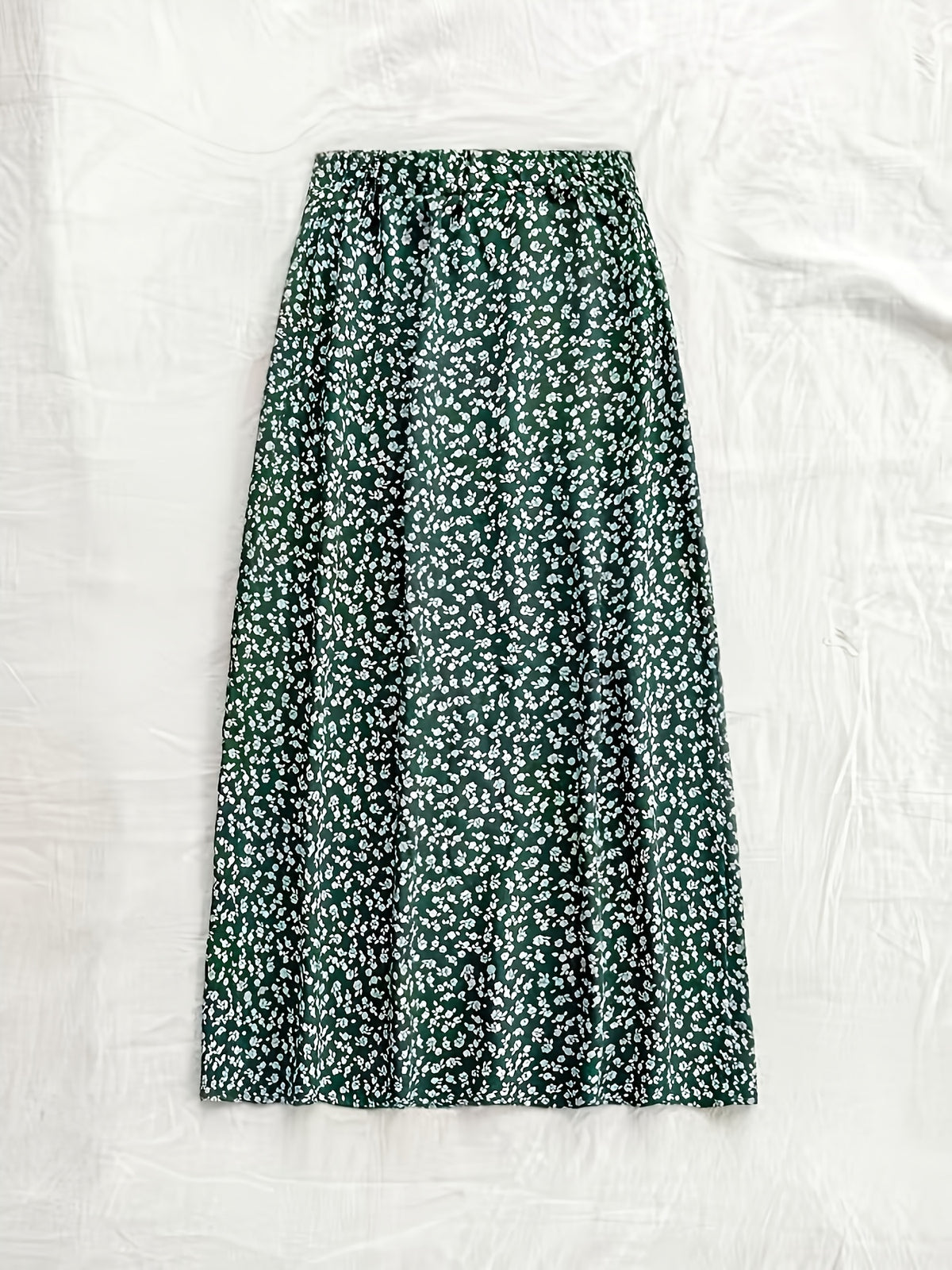 Item No.: ZD1127244 Spring/Summer Women's Simple, Fashionable, Casual, and Versatile Skirt - Green Floral