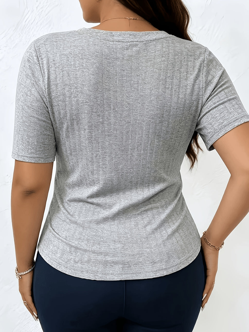 European and American Women's Fashion T-Shirt - Grey