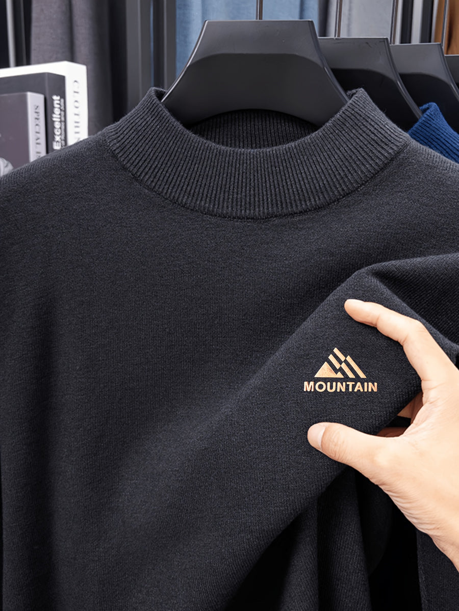 Minimalist Urban Round Neck Sweater for Daily Commute - Deep Gray