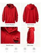 Men'S Hooded Sweatshirt PUNJAB Wheat Print Western Regional Style Mature Men'S Top - Red