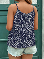 Women's Casual Fashion Tank Top - Blue+White
