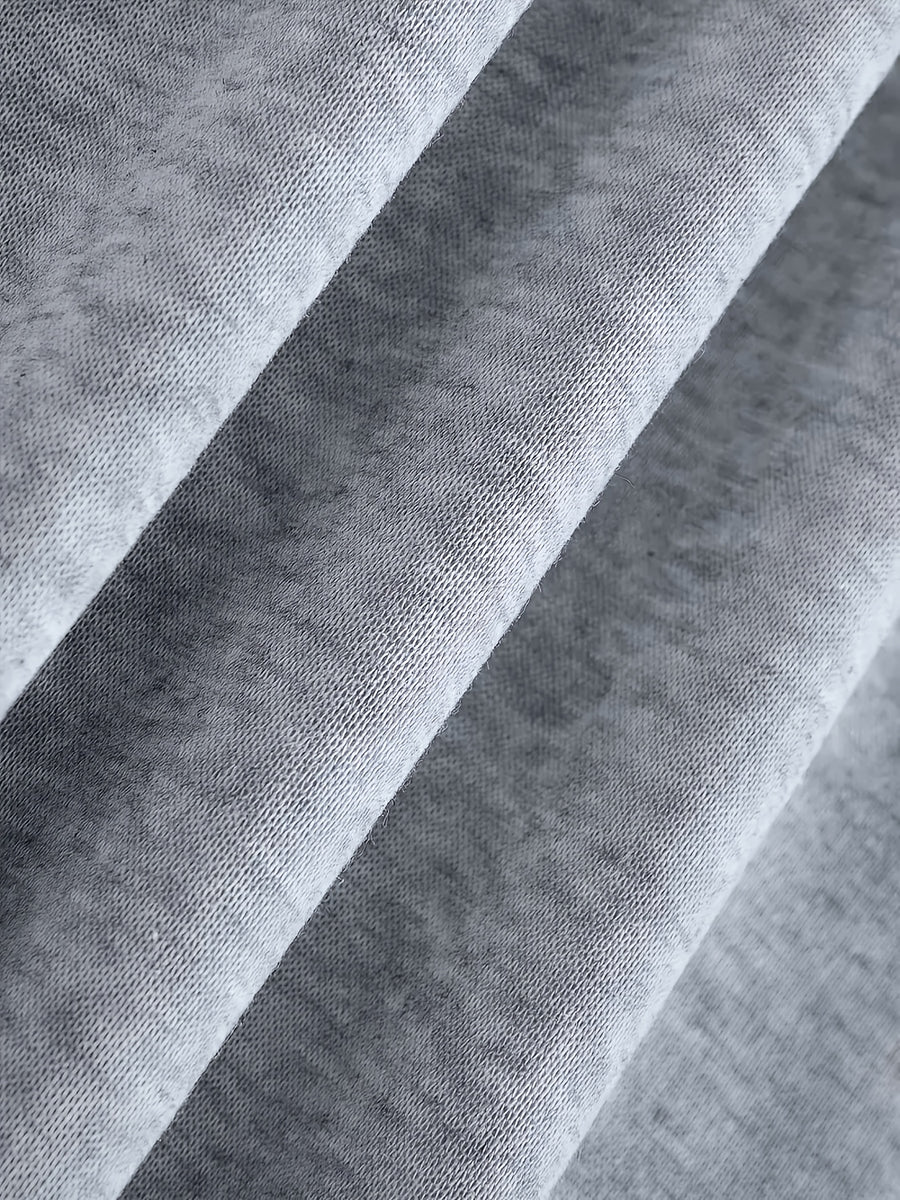 Women's Mid-Length Hooded Sweatshirt, Loose Fit, Hip-Covering, Letter Print, Drawstring Pullover Top - Light Grey