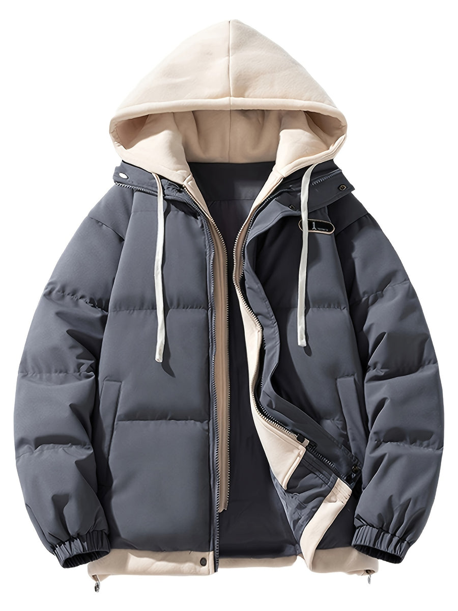 Winter Thickened Hooded Coat - Dark Gray