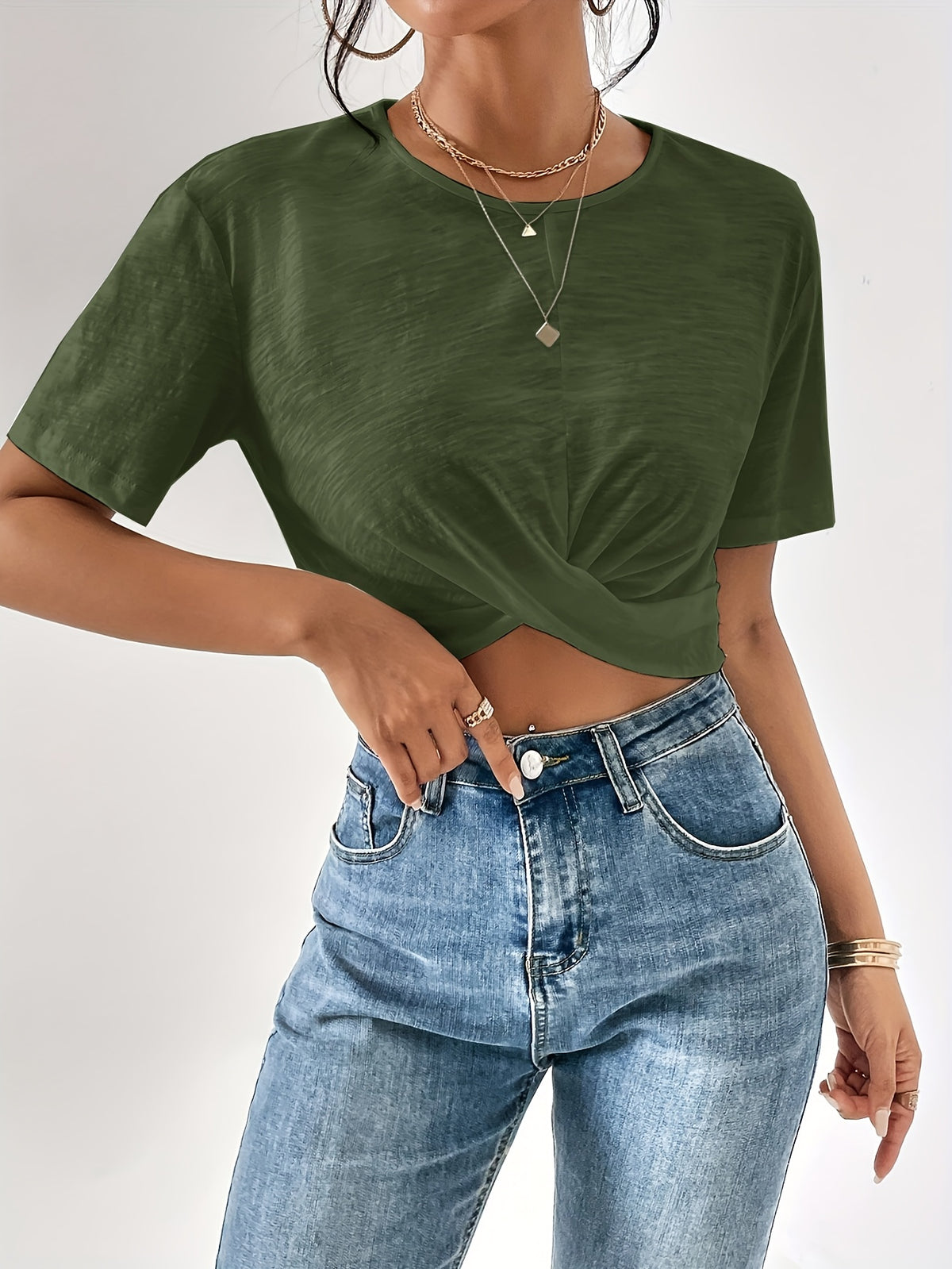 Women'S Fashion Short Sleeve T-Shirt - fern green