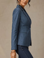 Relaxed Casual Suit, Single-Button Commuter Versatile Jacket - Blue