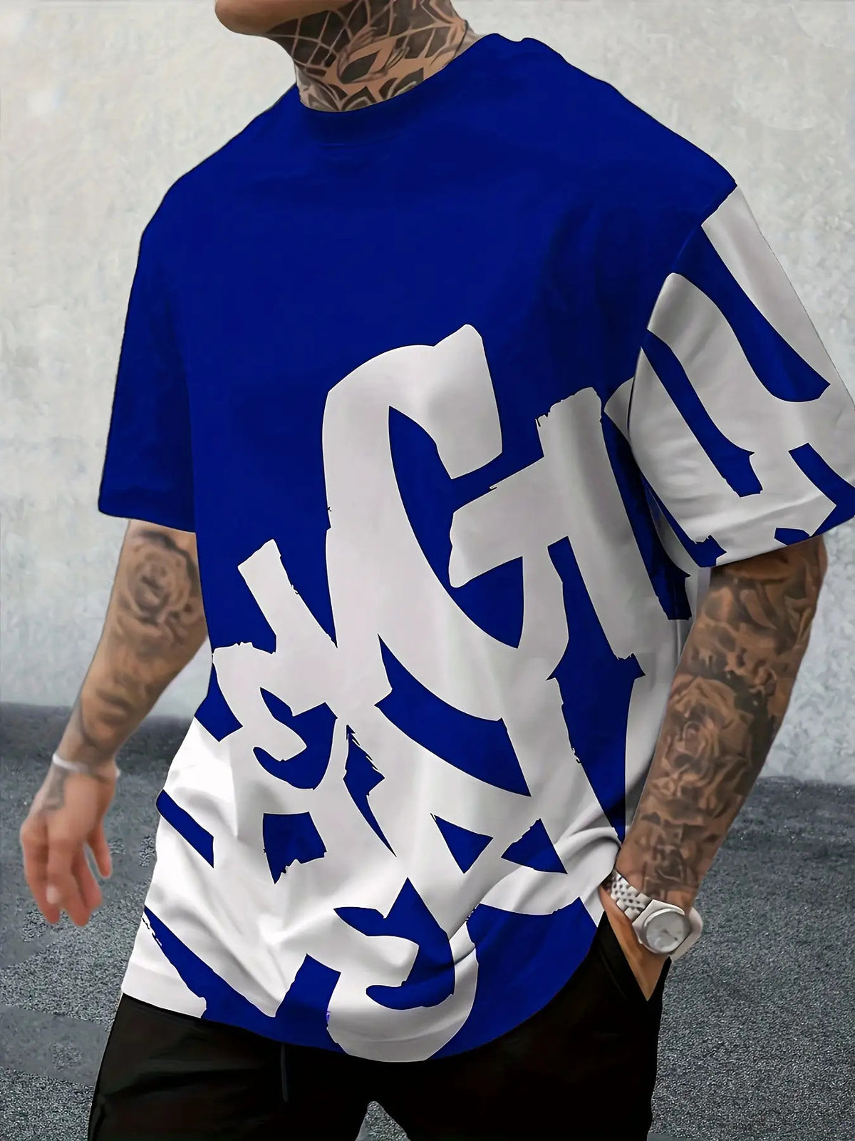 [Print Design - Not Textured] Men'S Short Sleeve T-Shirt - Outdoor Casual Loose Fit - Print Athletic Top - Round Neck Trendy Versatile - Breathable Quick Dry Spring Summer New Street Style - Mixed Color C