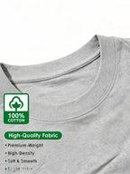 Minimalist Geometric Print Pure Cotton T-shirt, with a Delicate and Skin-friendly Feel, Featuring a Trendy Streetwear Style and Premium Texture. High-quality Unisex Short-sleeve Tee, Versatile for Daily Commutes and Casual Wear - Light Grey