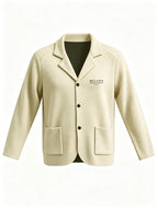 Men'S Spring Autumn New Print High-Grammage Pinstripe Texture Fabric Blazer Collar Cardigan Single Button Double Pocket Business Casual All-Match Long Sleeve Jacket, Knit Soft Comfortable Fashion Solid Color Outerwear Suitable for Daily Outings - Khaki