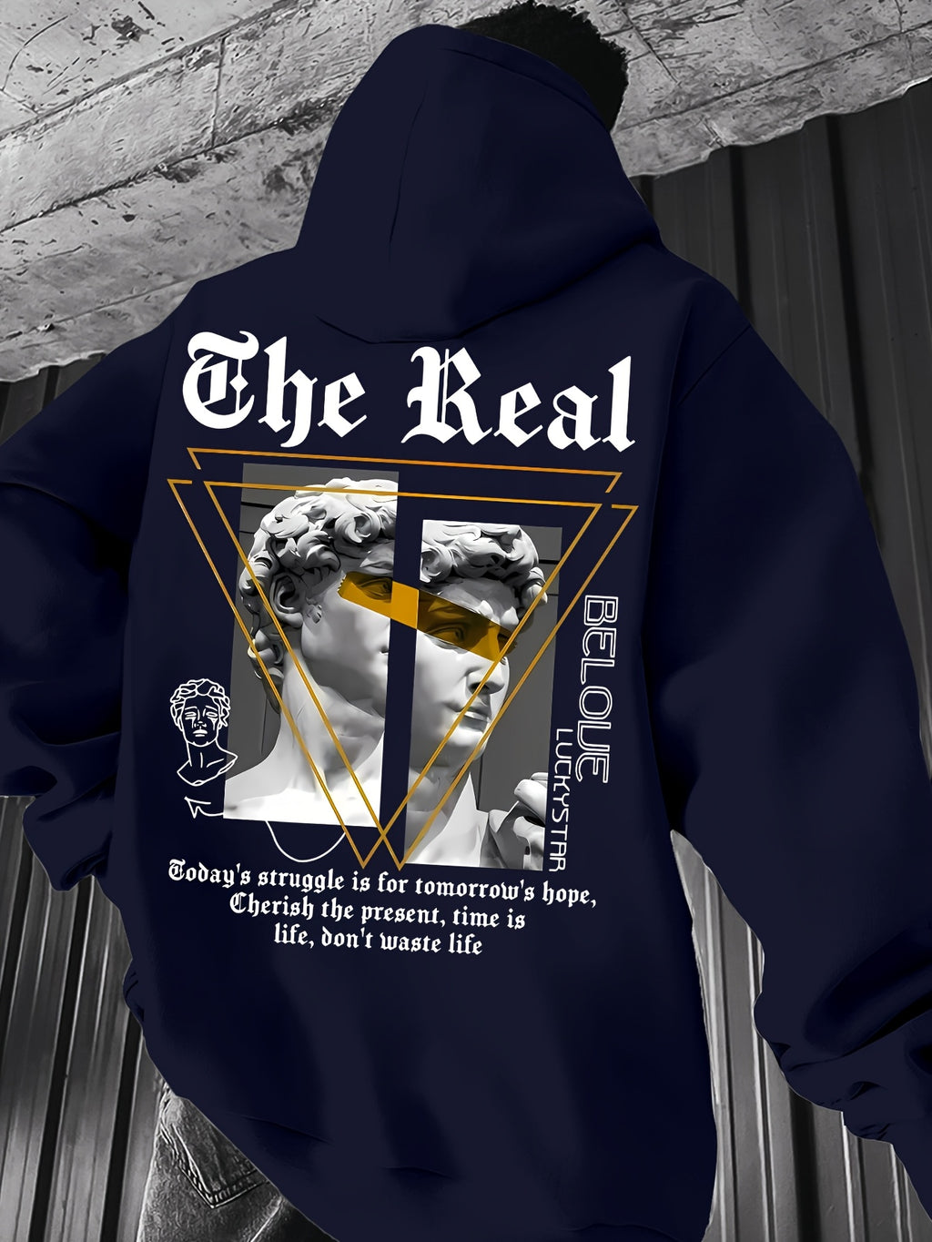 Men's Hooded Sweatshirt with  Color-Block Patchwork Design, Print, and White Drawstring. Fashionable Pullover Long-Sleeve Sweatshirt for Daily Shopping, Lounging, and Outings - Mix color 5