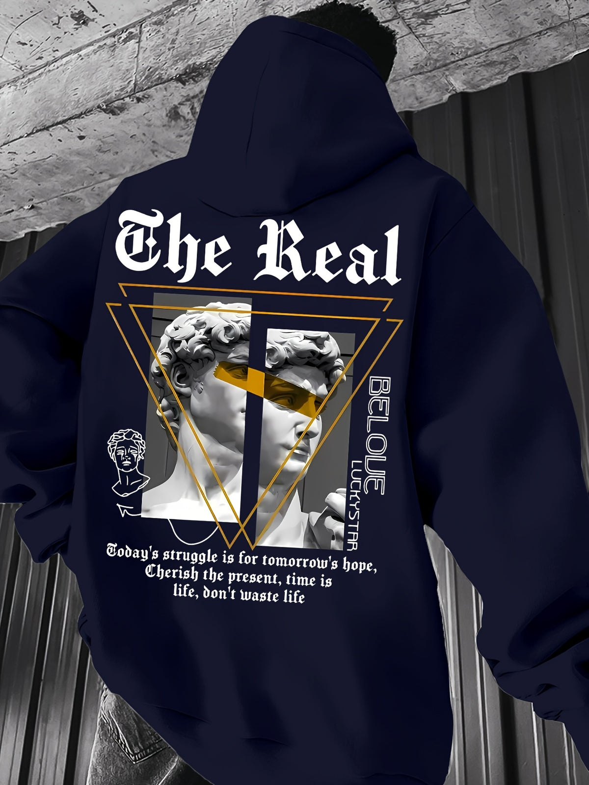 Men's Hooded Sweatshirt with  Color-Block Patchwork Design, Print, and White Drawstring. Fashionable Pullover Long-Sleeve Sweatshirt for Daily Shopping, Lounging, and Outings - Mix color 5