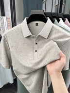 Men'S Summer Polo Shirt, Short Sleeve Button-Up Golf T-Shirt, Soft Comfortable Breathable Slim Fit Business Casual Daily Top, Men'S Short Sleeve Sweatshirt, Commute Versatile Men'S Gift - Off-white