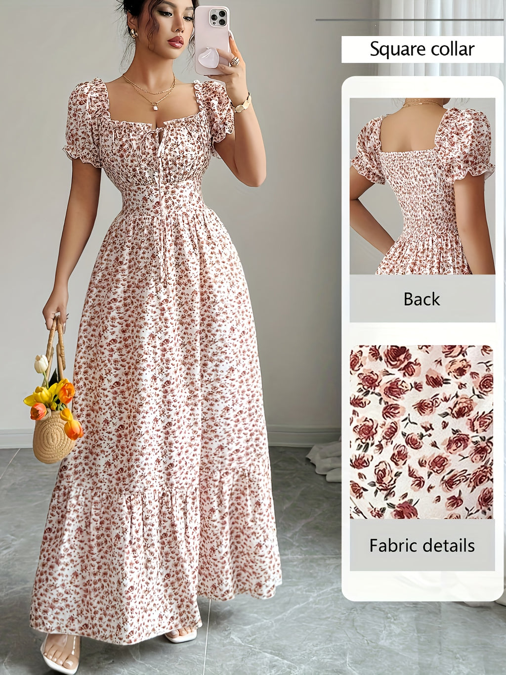 Fashion Elegant Lace-Up Cable Midi Dress Women'S 704 - Multicolor