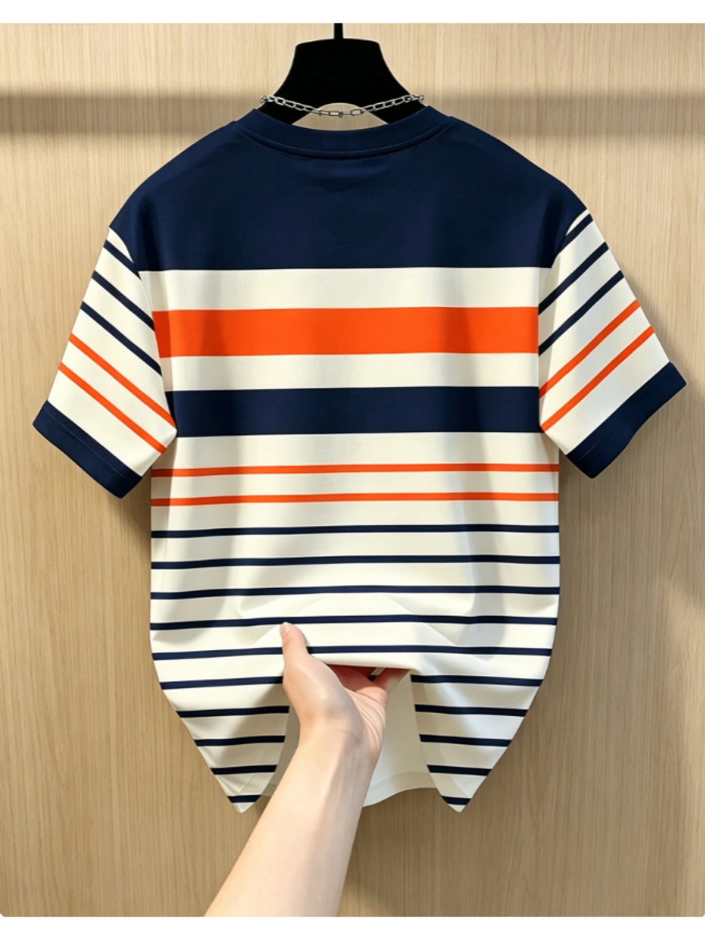 Men's Casual Crew Neck T-Shirt, Classic Striped Design with "PARIS" Word Graphic, Draped Fashion Top, All-Season Wear, Breathable Regular Fit for Daily and Formal Outfits - Crew Neck Casual Top, Comfortable to Wear, Gift for Teens and Adults - Mixed colors