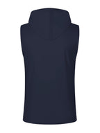 Men's Quick-Dry Athletic Hoodie - Sleeveless Gym Shirt, Breathable Workout Top for Running, Outdoor Sports - Lightweight Moisture-Wicking Activewear (Machine Washable), Running Shirt, Casual Sportswear, Tropical Print, Durable Construction, Performance - Navy Color