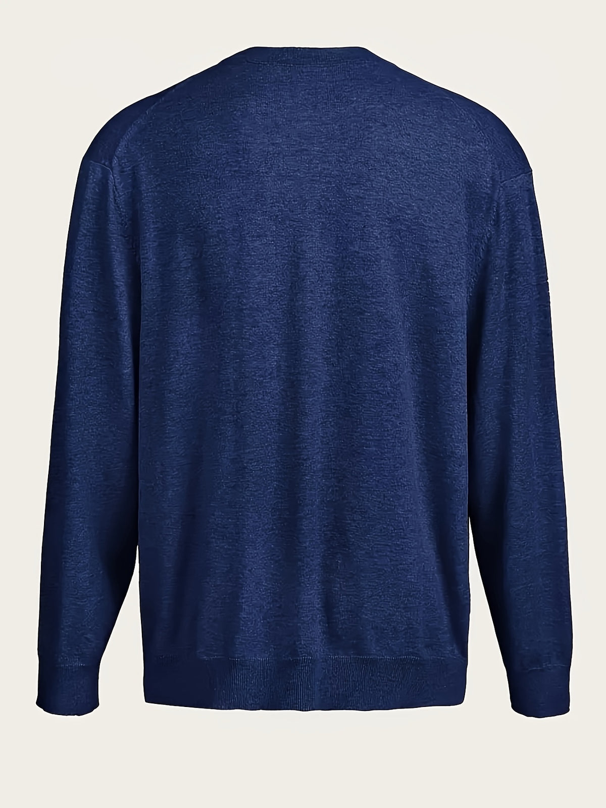 Men's Classic V-Neck Sweater - Elegant Button-Front Cardigan, Soft Knit Sweater for Fall/Winter, Office & Formal Events - Easy-Care Everyday Chic Sweater Coat, Sweater Cardigan, Winter Wardrobe Essential, Modern Vneck Design, Solid Color Design - Royal Blue