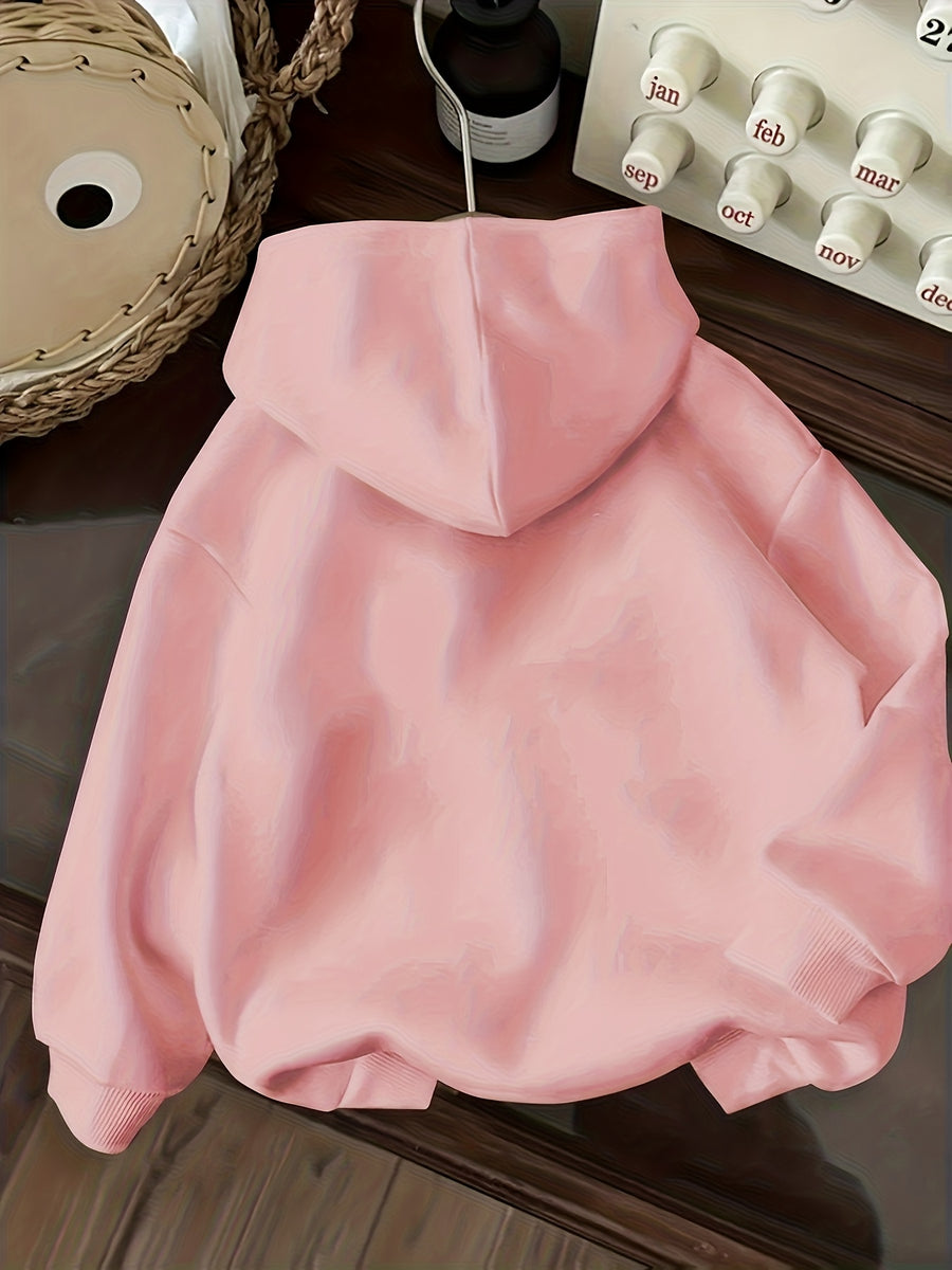RUEPEI A Women'S Comfortable Thickened Fleece Hoodie, Machine Washable - Suitable for And Casual Wear, Ideal for Hoodies - Pink Color