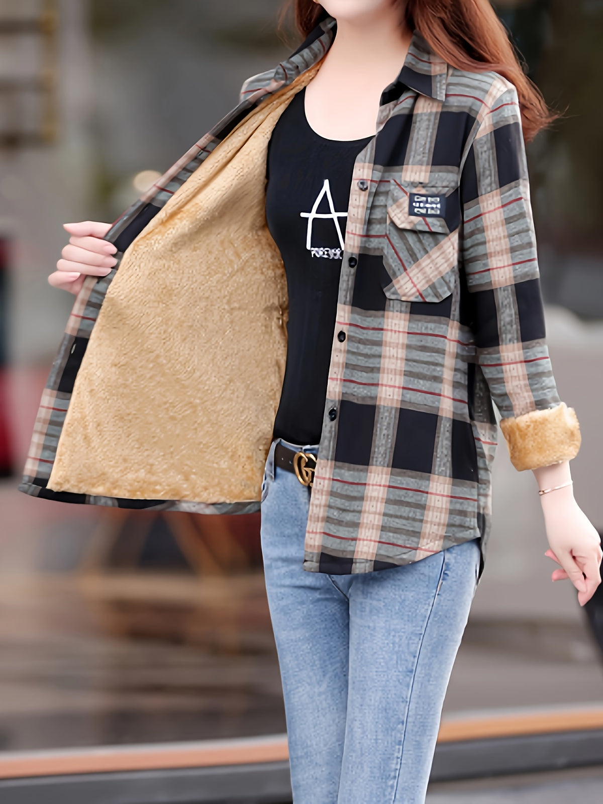 Spring And Autumn Fashion Fleece Shirt - Mixed colors