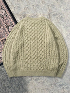 Autumn/Winter 26 Styles American Vintage Cable Knit Sweater for Men, Casual Twisted Cable Knit Pullover Crew Neck Knitted Top - Olive Green