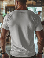 Trendy Printed T Shirts for Men, Regular Standard Fit Comfortable Short Sleeve Casual Tee, Versatile Everyday Fashion Outfit Top - Light Grey
