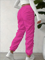 European and American Trendy Pleated Cuffed Pants - Unique Style, Express Yourself - Rose Red