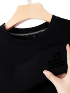 Minimalist Urban Crewneck Sweatshirt for Portable Daily Commuting - Black