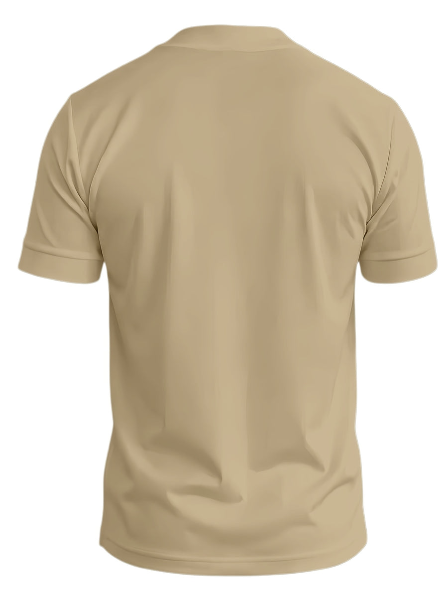 A 2026 New Style Men'S Summer Casual Sports V-Neck T-Shirt, Featuring a Street Fashion V-Neck Design, a Lightweight And Breathable Training Shirt for Exercise And Fitness, Suitable As a Base Layer for Daily Wear - Khaki