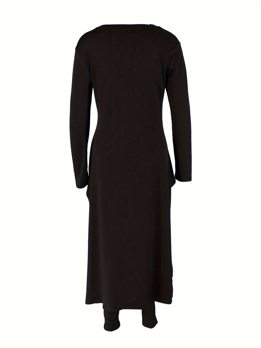 -Made - Fashionable European And American Women'S Casual Comfortable Long-Sleeve Letter Outfit ZHZ018 - Black