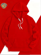 Dark and Edgy Style Hooded Sweatshirt, Featuring a Reimagined Clown Portrait Print with a Graffiti-like Texture That Exudes a Street Vibe. Packed with Streetwear Brand Attributes, It Unleashes a Free-spirited Aura and Is Unisex for Both Men and Women - Red