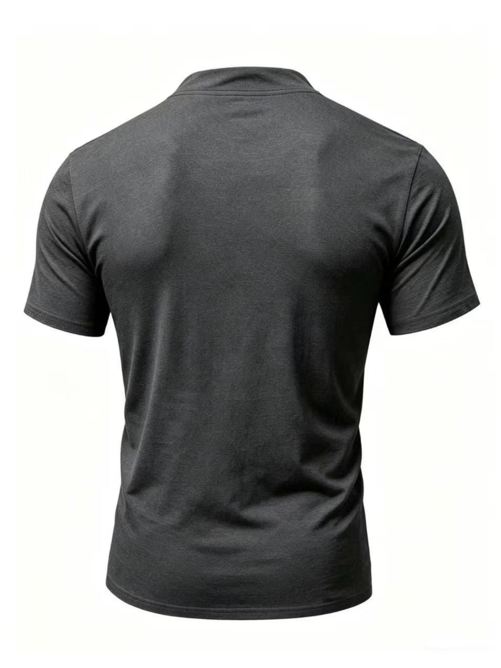Men'S Summer New Style Henley Collar Tie-Front Short Sleeve T-Shirt, Individual And Fun Print Design with Texture, High-Elastic Regular Fit Made of Breathable And Skin-Friendly Fabric, Suitable for Daily Outings, Fishing, Outdoor Cycling, Running - Dark Gray
