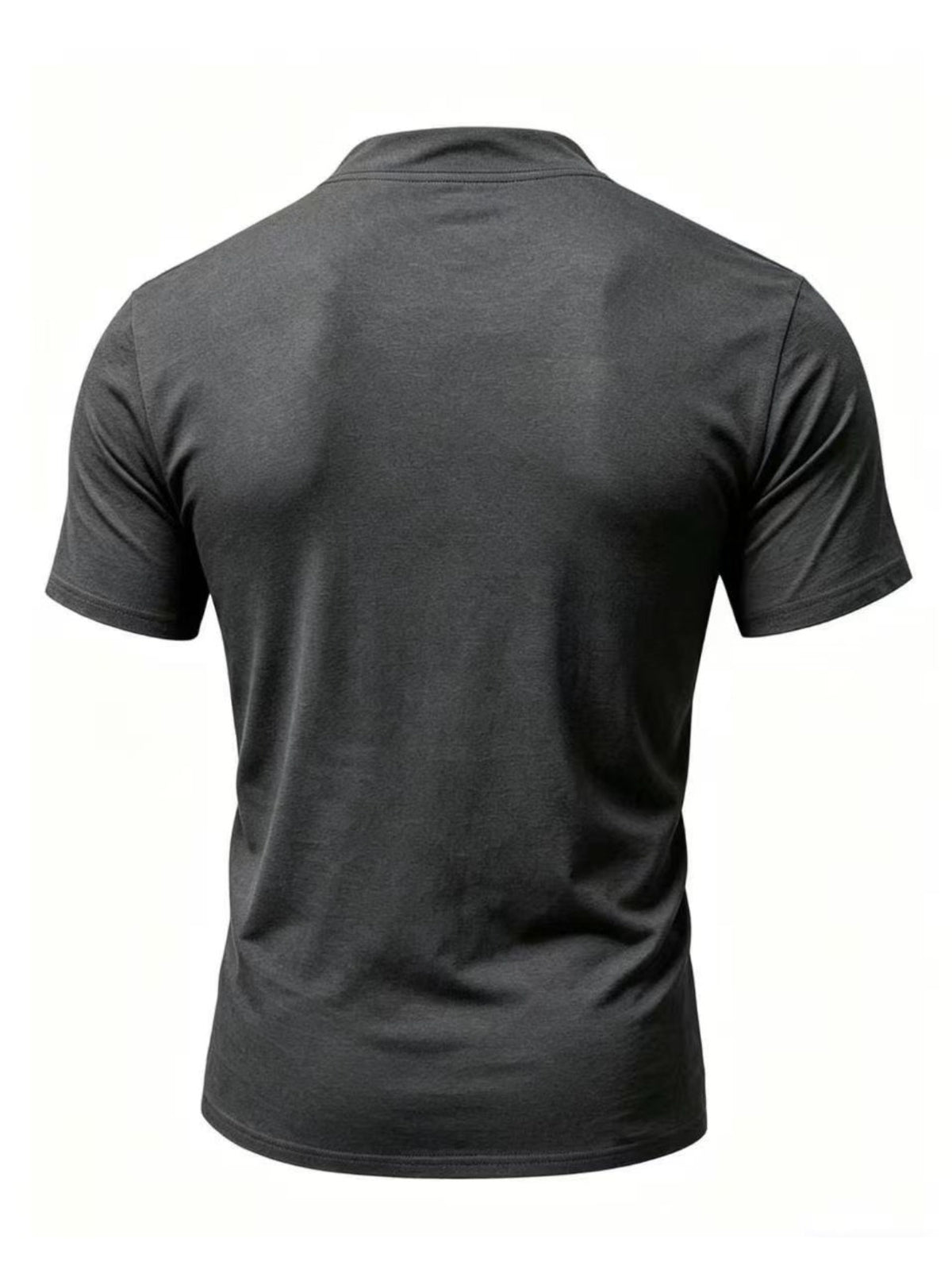 Men'S Summer New Style Henley Collar Tie-Front Short Sleeve T-Shirt, Individual And Fun Print Design with Texture, High-Elastic Regular Fit Made of Breathable And Skin-Friendly Fabric, Suitable for Daily Outings, Fishing, Outdoor Cycling, Running - Dark Gray