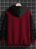 Heavy Fabric American Baseball Jacket, Durable And Non-Deforming, American Retro Street Style 1990 Large A Letter Coat - Burgundy