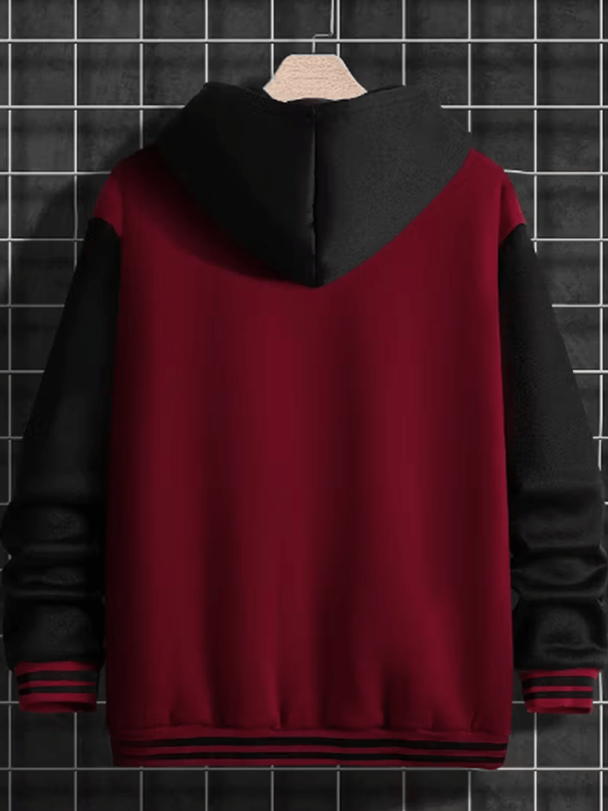 Heavy Fabric American Baseball Jacket, Durable And Non-Deforming, American Retro Street Style 1990 Large A Letter Coat - Burgundy