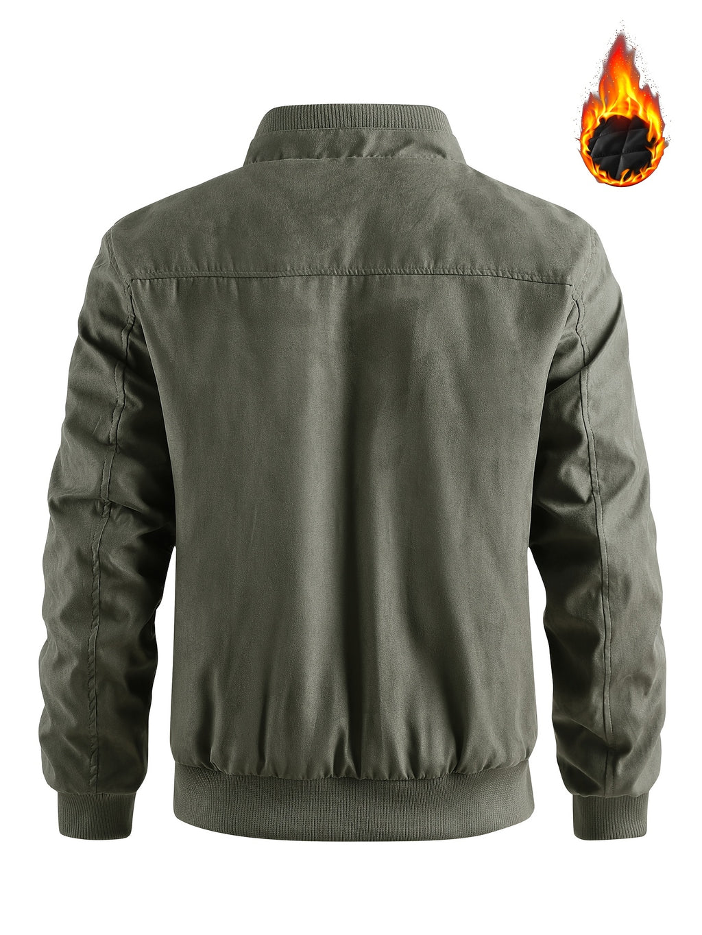 Men'S Pilot Thick Jacket, Padding Thick Jacket, Winter Warm Workwear Jacket, Stand-Up Collar Zipper Top, Multi-Pocket Casual Jacket, Outdoor Daily Jacket, Retro Workwear Men'S Clothing, Autumn And Winter Thick Flight Jacket - fern green