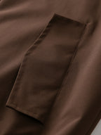 Men'S Hooded Jacket, Stretch Cuffs And Hem, American Retro Casual Commuter All-Match Style, Easy Design, Wear-Resistant Woven Fabric, Smooth Zipper Closure - 5661 - Coffee Brown