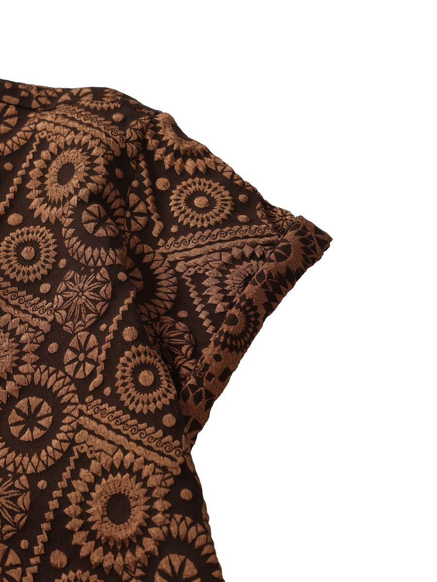 [Printed Design – Not Textured] New Men's Solid Color Casual Jacquard Shirt - Mixed colors