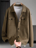 Men'S Pullover Sweater, Warm Long Sleeve Casual Top for Fall And Winter - Khaki