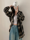 Plaid Shirt with a Black Hood Directed by Nakai - Black