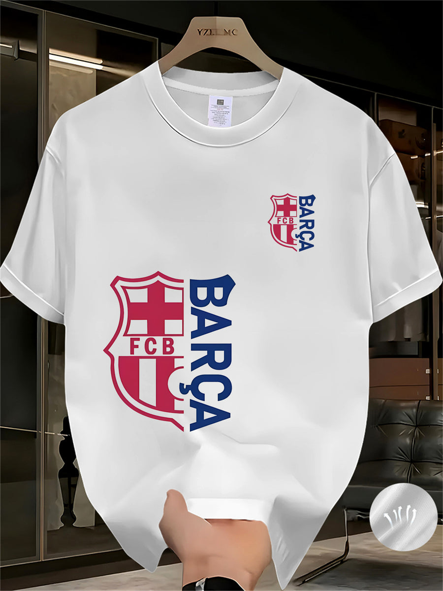 2026 Men's Casual T-Shirt, Summer Men's Round Neck Short Sleeve T-Shirt with Unique Pattern Print, Fashionable and Versatile Trendy Printed Short Sleeve for Men - White
