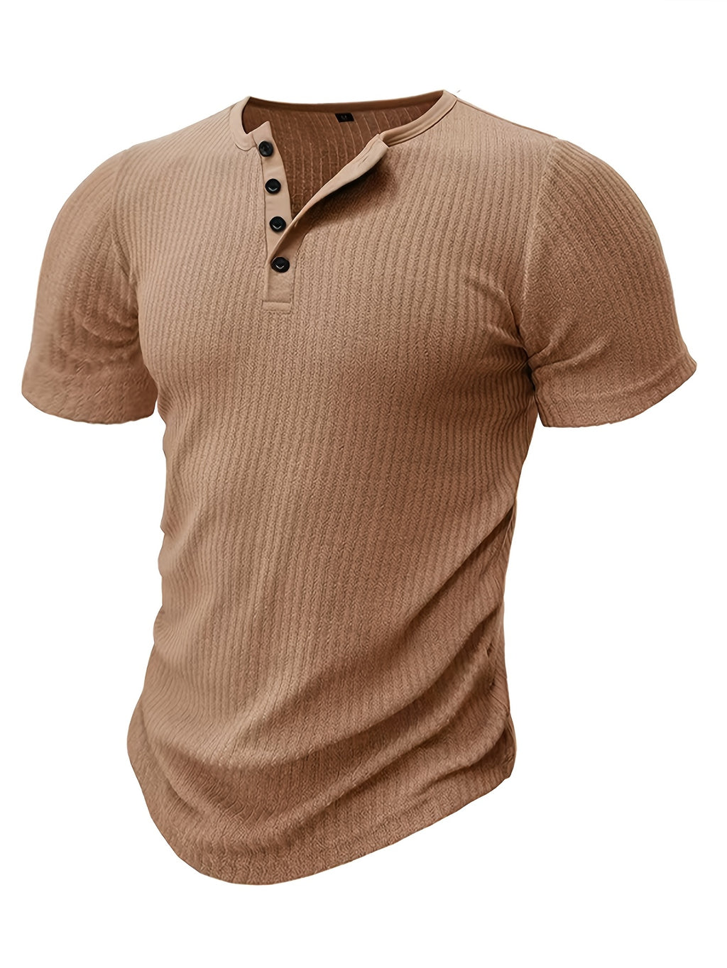 Men's Casual Slim Fit Henry Shirt Short Sleeved T-shirt Moisture Absorption and Sweat Wicking Breathable, Soft and Skin Friendly A Must-have for Summer 2pcs Set for - Royal Blue with Khaki