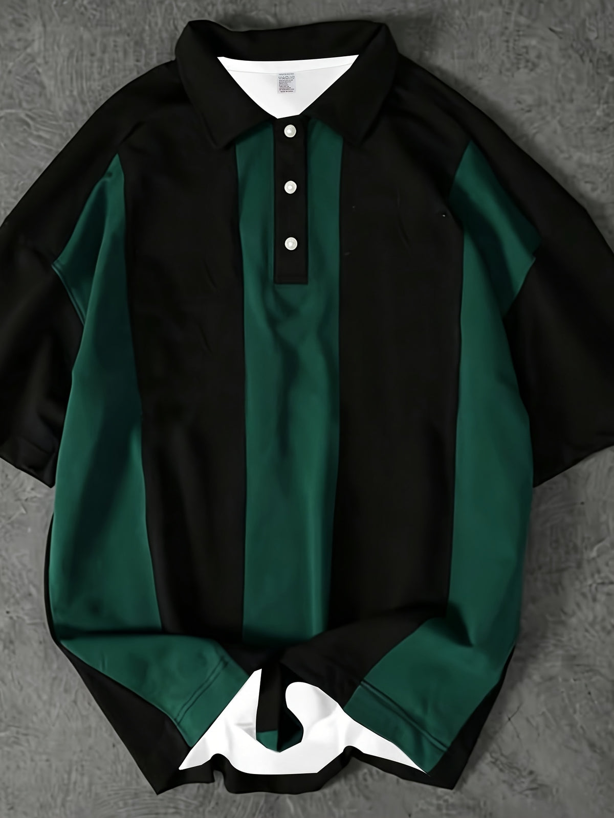 Men's Casual Striped Polo Shirt, Suitable for Summer and Casual Attire - Dark Green