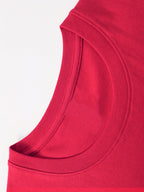 Creative Front and Back Print Round Neck T-Shirt, Pure Cotton Summer Fashion Short Sleeve Top for Casual Daily Style Essential Outing Gift Choice - Red
