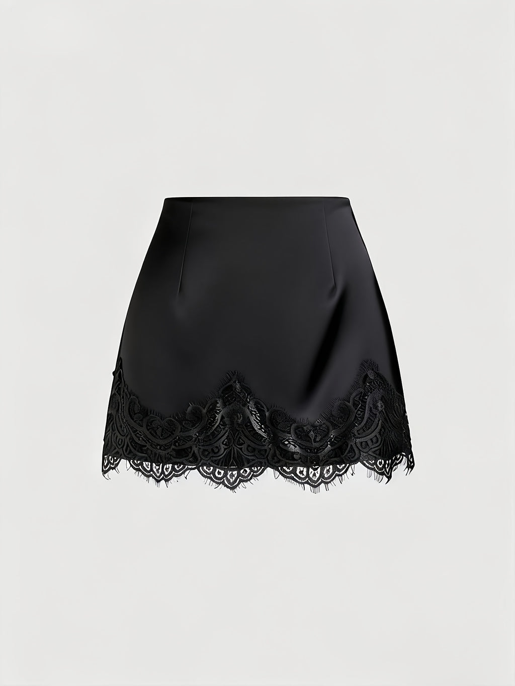 Vintage Satin Casual Chic Skirt for Women - Black
