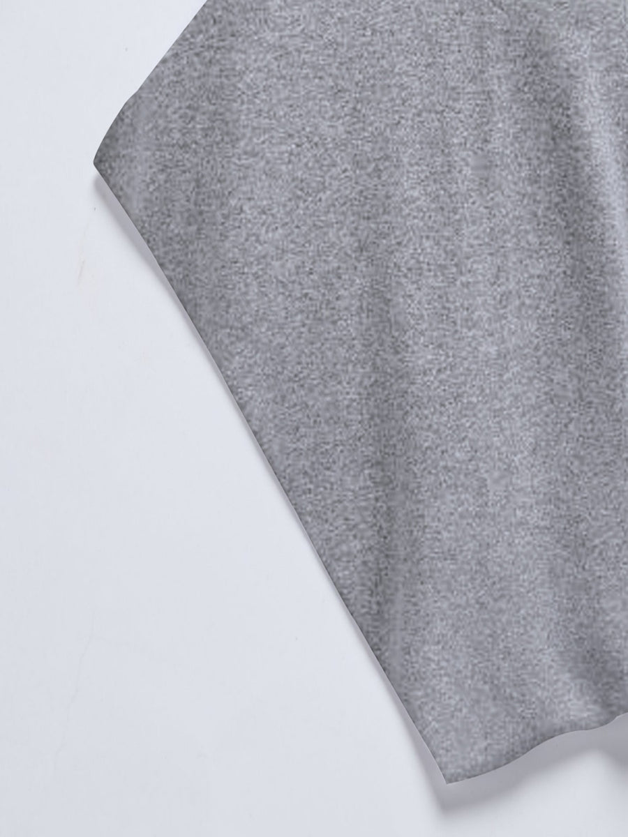 Women's Off-Shoulder Short Sleeve T-Shirt - Breathable Stretch Fabric Oversized Loose Fit Top with Off-Shoulder Neckline & Lettering Print, Soft Suitable for Spring Summer Beachwear, Casual Blouse for Layering - Grey