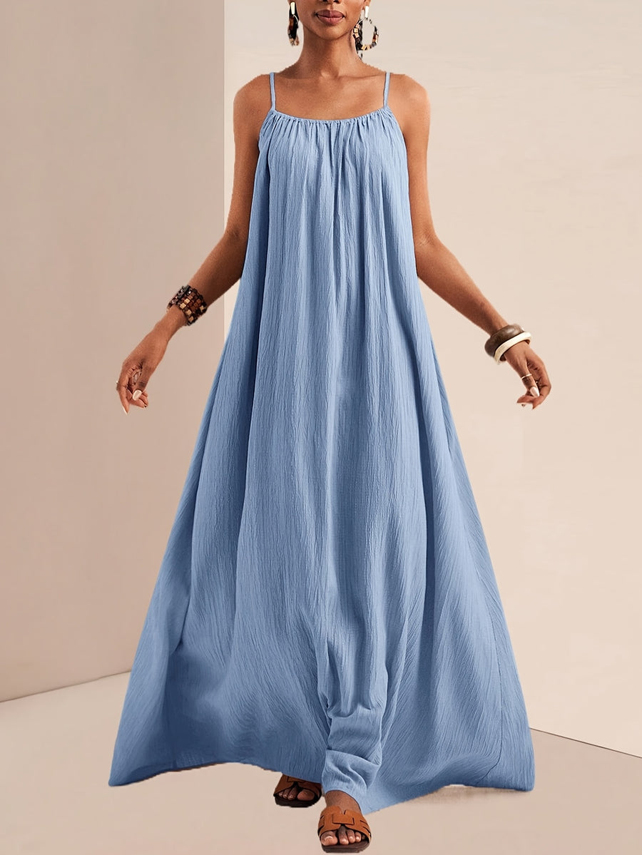 Women'S Solid Color Cami Dress - Sky Blue