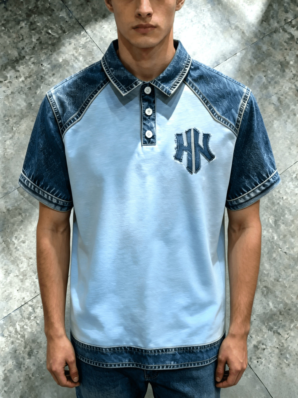 Digital Print - 1pc Men'S Letter Print Short Sleeve Polo Shirt, Trendy Color-Block Design, Digital Printing Technique, Suitable for Daily Commute And Outdoor Activities, Ideal for Spring/Summer Casual Wear, Elastic Fabric - Mixed Color E