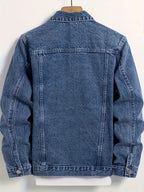 Men's Casual Denim Jacket - Sea Blue